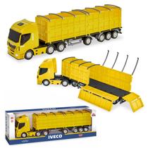Caminhão Iveco Hi-way Graneleiro Miniatura Brinquedo Realista Colecionável Com Rodas Cromadas