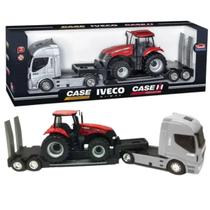 Caminhão Iveco Hi-Way Plataforma Com Trator Case 340 - Transporte De Veículos Agrícolas - Usual
