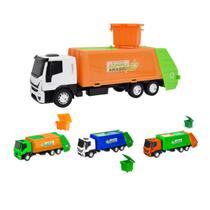 Caminhão Iveco Miniatura de Brinquedo Coletor de Lixo