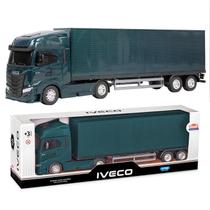 Caminhão Iveco S-way Toco Baú Miniatura Brinquedo Realista Colecionável Com Rodas Cromadas Caminhão Iveco S-way Toco Baú Miniatura Brinquedo Realista Colecionável Com Rodas Cromadas
