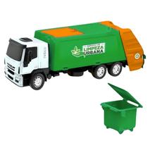 Caminhão Iveco Tector Coletor De Lixo - Brinquedo Infantil De Limpeza Urbana Com Compartimento Traseiro - Usual