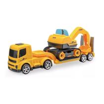 Caminhão Mamute Com Prancha E Escavadeira 295 - Usual - Usual Brinquedos