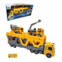 Caminhao Mega Truck Toyking Modelo Construcao a Friccao Vira Pista com Lancador e Mini Carrinhos