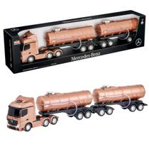 Caminhão Mercedes Benz Actros Tanque 69cm Grande Rodotrem Infantil De Transporte De Água Brinquedo Colecionável Usual
