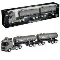 Caminhão Mercedes Benz Actros Tanque 69cm Grande Rodotrem Infantil De Transporte De Água Brinquedo Colecionável Usual Caminhão Mercedes Benz Actros Tanque 69cm Grande Rodotrem Infantil De Transporte De Água Brinquedo Colecionável Usual