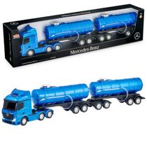 Caminhão Mercedes Benz Actros Tanque Pipa 69cm Grande Rodotrem Infantil Transporte De Água Brinquedo Colecionável Usual