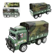 Caminhão militar forças armadas de brinquedo com motor a fricção infantil verde - Jr toys