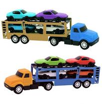 Caminhao mini cegonheira com 4 carros roda livre