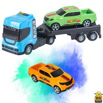 Caminhão Mini Reboque Guincho Com 1 Carrinho Brinquedo 24cm - Bs Toys