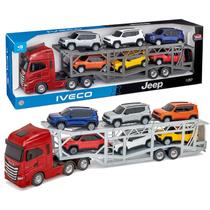 Caminhão Miniatura Cegonha Iveco S-Way 58cm Com 6 Jeeps Renegade - Usual Brinquedos Caminhão Miniatura Cegonha Iveco S-Way 58cm Com 6 Jeeps Renegade - Usual Brinquedos