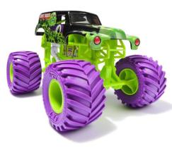 Caminhão Monstro Grave Digger 1:24 em Fundição sob Pressão com Pneus Roxos Monster Jam Caminhão Monstro Grave Digger 1:24 em Fundição sob Pressão com Pneus Roxos Monster Jam