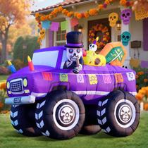 Caminhão monstro inflável de Halloween de 213 cm da DomKom com LEDs