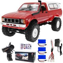 Caminhão RC Crawler LEOSO RC vermelho escala 1/16 4WD 7,4V 1200mAh