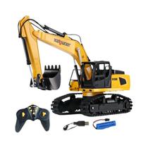 Caminhão RC Em Escala 1/24, Escavadora Com Controle Remoto 9CH, Simulação De Som E Luz, Veículo De