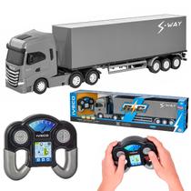 Caminhão Realista De Controle Remoto Iveco S-way Baú Grande 54 Cm Portas Traseiras Abrem