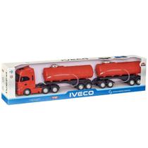 Caminhão Rodotrem Grande 69cm Tanque Pipa Rodas Cromadas e Livres Iveco S-Way Brinquedo Infantil - Usual