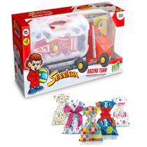 Caminhão Senninha Presente Para Menino Educativo Didático Cor Vermelho