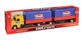 Caminhão Super Bi Trem Infantil Container Bruto Articulado - Usual Brinquedos (15610)