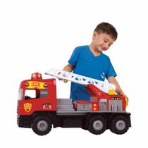 Caminhão Super Bombeiro Brinquedo Infantil Vermelho Com Som Sirene - Magic Toys
