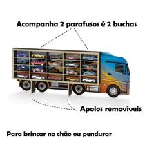 Caminhão suporte carrinhos p hot wheels prateleira 20 nichos