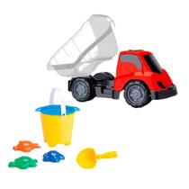 Caminhão Tchuco Basculante Samba Toys com Balde de Praia Caminhão Tchuco Basculante Samba Toys com Balde de Praia