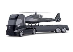 Caminhão Trans Aereo Resgate Com Helicóptero - Preto - Orange Toys