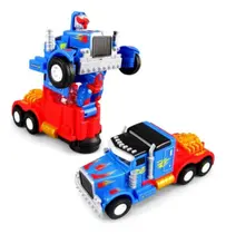 Caminhão Transformer Brinquedo Robô Bate E Volta Luz E Som
