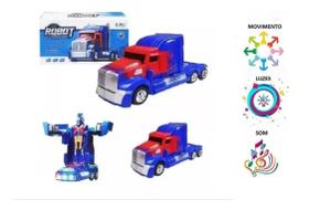 Caminhão Transformers Optimus Prime Pilha Vira Robô Som Luz - DM TOYS