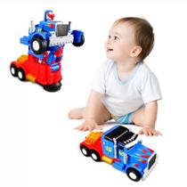 Caminhão Transformers Optimus Prime Pilha Vira Robô Som Luz