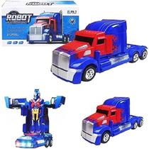 Caminhão Transformers Optmus Prime Vira Robo Bate E Volta
