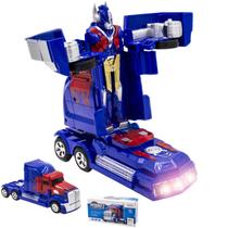 Caminhão Transformers Vira Robo Optimus Prime Som E Luz