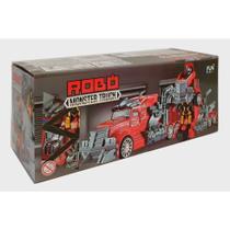 Caminhão Transformers Vira Robô Optimus Vermelho Luz E Som.