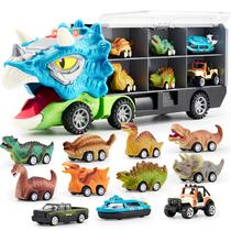 Caminhão transportador de dinossauros JOYIN Triceraptor com 12 carros