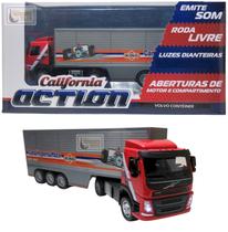Caminhão Volvo Container - Som e Luz - California Action - 1/50 - California Toys