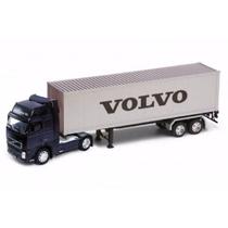 Caminhão Volvo Fh12 Container 1:32 Welly Azul Caminhão Volvo Fh12 Container 1:32 Welly Azul