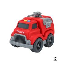 Caminhãozinho Bombeiro Policia eReciclagem De Brinquedo Com Luz E Som - bbr toys