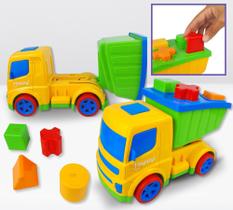 Caminhãozinho happy didático usual unissex forma geométrica - USUAL BRINQUEDOS