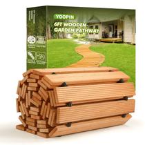 Caminho de jardim de madeira Yoopin 183 cm Sycamore Non-Slip Caminho de jardim de madeira Yoopin 183 cm Sycamore Non-Slip