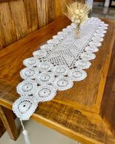 Caminho De Mesa 1,50mx38cm M Comum Liso Crochê Artesanal