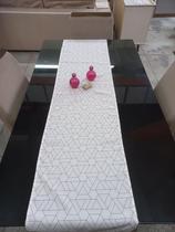 Caminho de mesa 40 x 1,75 - bege + azul