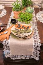 Caminho De Mesa Bege Renda Poli-Linho 40X225Cm Rafimex Caminho De Mesa Bege Renda Poli-Linho 40X225Cm Rafimex