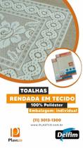 caminho de mesa bege rendado em tecido 0.50 x180 - COM00430617 - Delfim