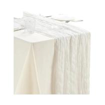 Caminho De Mesa Boho Semi-Transparente Em Tecido De Gaze Rústico Para Casamento, Chá De Bebê, Festa