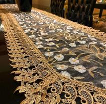 Caminho De Mesa Bordado Guipir 40X220Cm Trilho Renda Croche