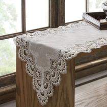 Caminho de Mesa Bordado Linho Bege Istambul 40x90cm Jolitex