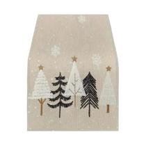 Caminho De Mesa Com Padrão De Árvore De Natal Nórdica Bege, Acento Chic Para O Lar E Presente Para Caminho De Mesa Com Padrão De Árvore De Natal Nórdica Bege, Acento Chic Para O Lar E Presente Para