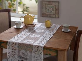 CAMINHO DE MESA DE JANTAR 1,50m BRANCO EM RENDA TRABALHADA CAMINHO DE MESA DE JANTAR 1,50m BRANCO EM RENDA TRABALHADA