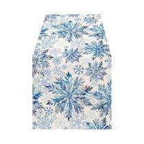 Caminho De Mesa De Natal Com Floco De Neve Azul, Design Festivo De Inverno, Decorações De Natal Com Caminho De Mesa De Natal Com Floco De Neve Azul, Design Festivo De Inverno, Decorações De Natal Com