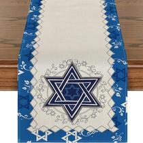 Caminho De Mesa Decoração Estrela Davi Judaico Hebraico 3 - Jerusalém Gifts