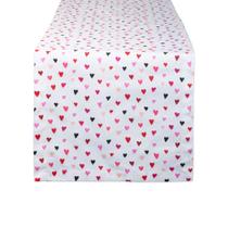 Caminho de Mesa DII 36x183cm Algodão Corações Confete Caminho de Mesa DII 36x183cm Algodão Corações Confete